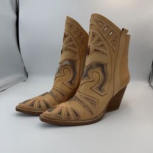 Jeffrey Campbell Western Style Tan Cowboy Boots Woman's Size 9